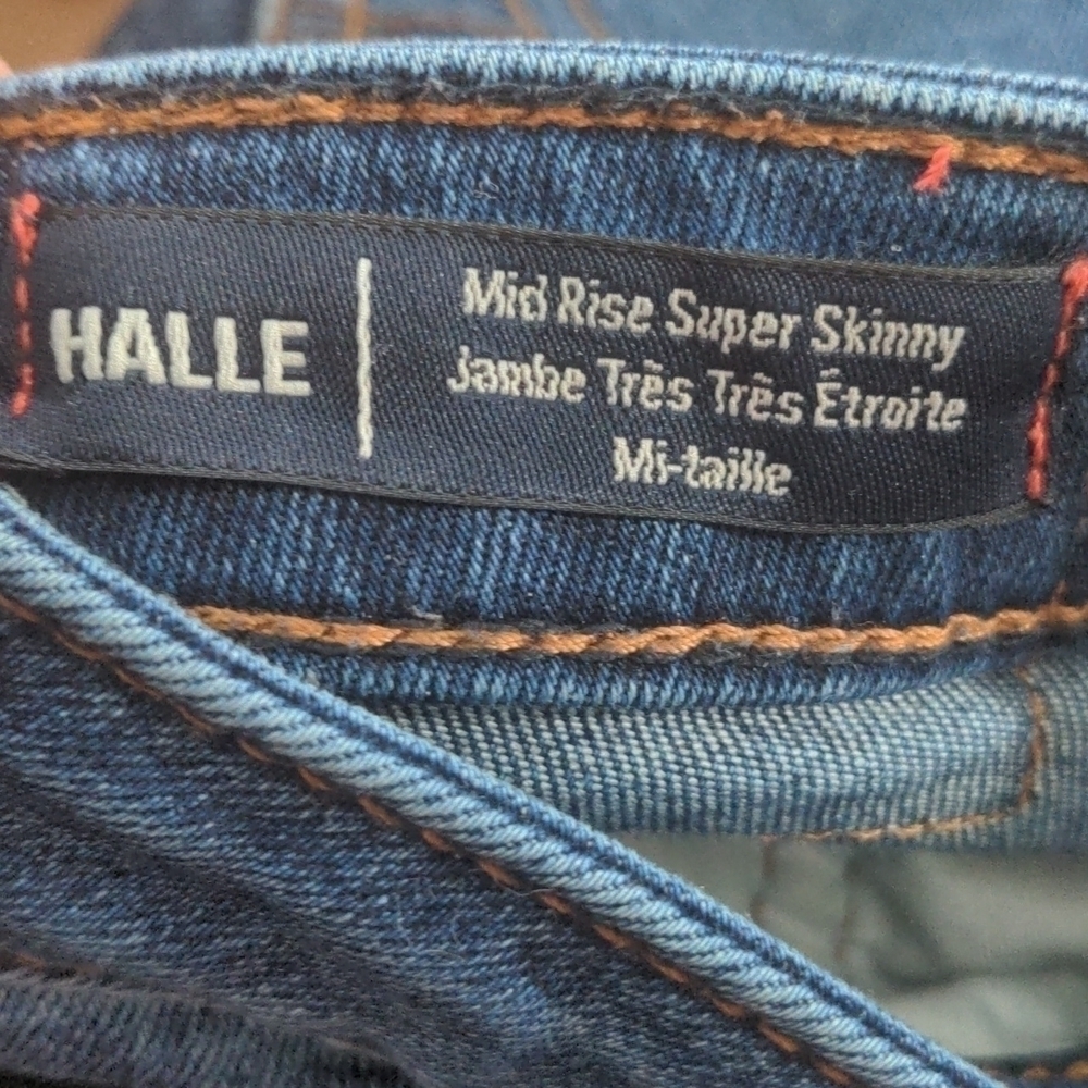 TRUE religion Halle Mid Rise Super Skinny Distressed Jeans 28 - Picture 8 of 9